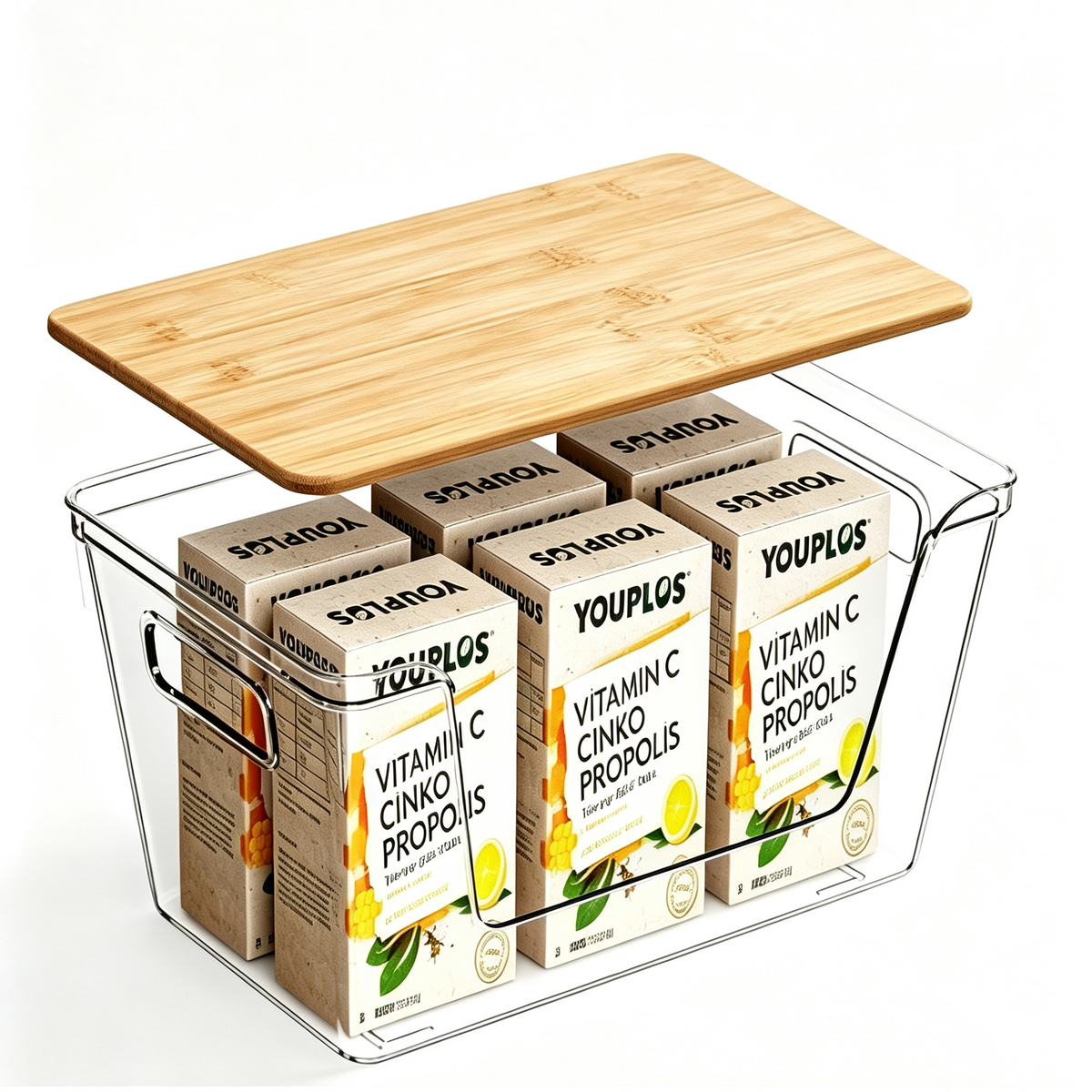 Pantry Organizers and Storage with Bamboo Lid