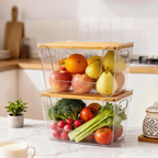 Pantry Organizers and Storage with Bamboo Lid