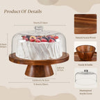 2-in-1 Footed Round Cake Holder&Charcuterie Board