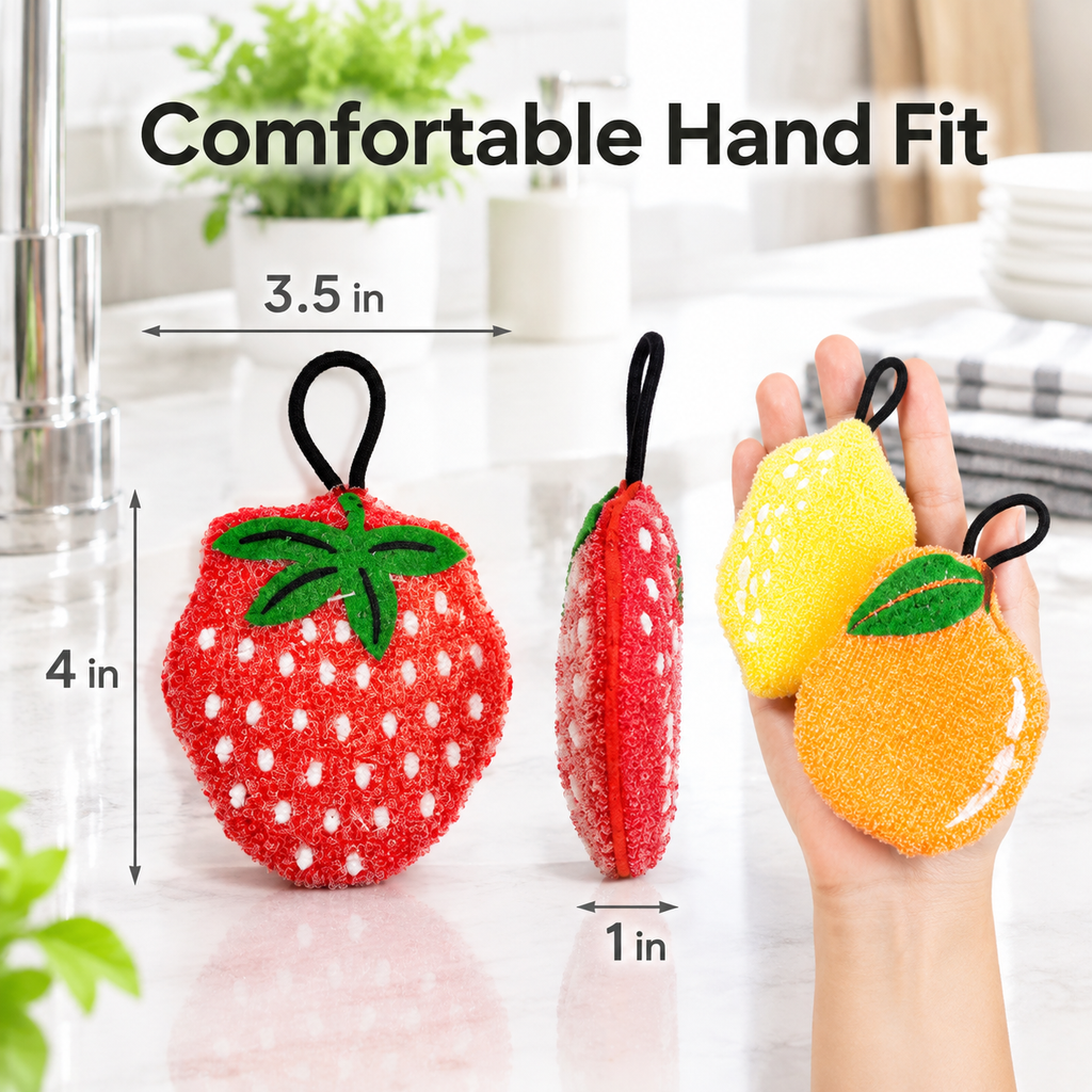 3Pcs New Embroidered Kitchen Sponge