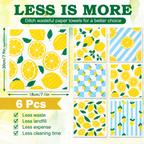 6Pcs Wood Pulp Cotton Cloth