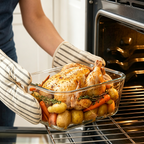 Glass Food Storage Containers with Clear Top Bamboo Lids