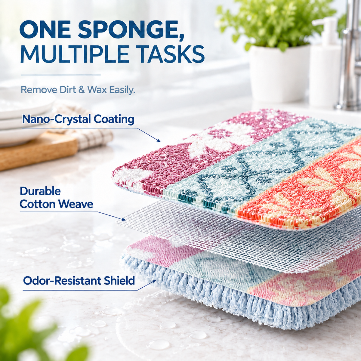 3Pcs Scrub Cloth