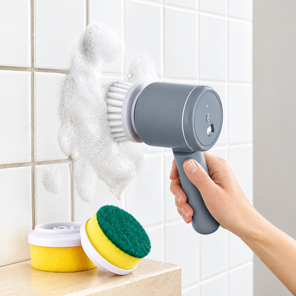Compact Electric Cleaning Brush – 5 Piece Brush Set