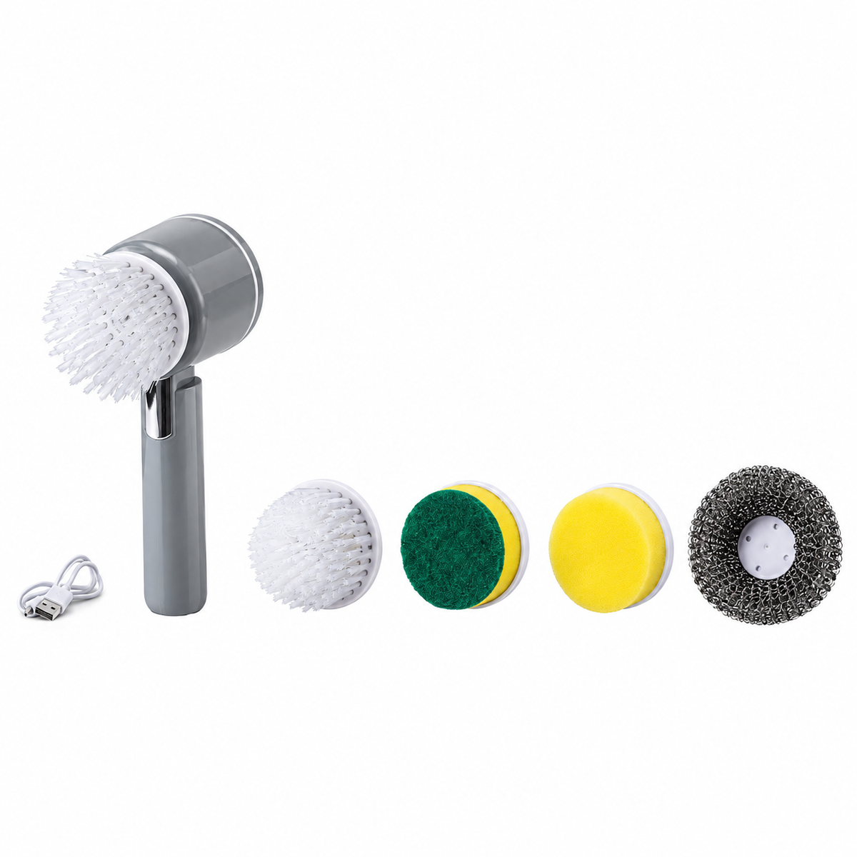 Compact Electric Cleaning Brush – 5 Piece Brush Set